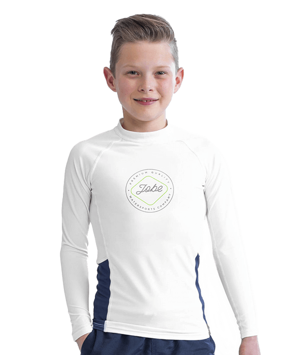 חולצת לייקרה לים לילדים עם הגנה UV מיירבית בצבע לבן