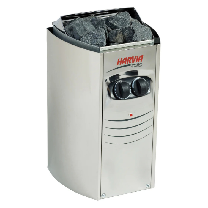 תנור Harvia Vega Compact לסאונה ביתית או מסחרית, בעיצוב קומפקטי ועמיד מנירוסטה, מתאים לסאונות קטנות בגודל 2-4.5 מ"ר. התקנה בגובה נמוך לפיזור חום אחיד ונוחות שימוש מרבית. מאפשר יצירת אדים באמצעות אבנים וולקניות לחוויית סאונה מסורתית. פתרון מושלם לבית פרטי או לצימרים בישראל, עם בקרת שליטה אינטגרלית וקיבולת של עד 10 ק"ג אבנים. לפרטים נוספים כנסו ל-STORENET אתר היבואן הרשמי.