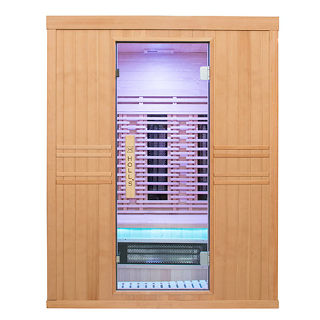 סאונת Purewave מבית Holl's היא סאונת אינפרא אדום יוקרתית המשלבת חימום קוורץ ומגנזיום, תאורת LED כרומותרפית ב-7 צבעים, ודלת זכוכית מחוסמת. מתאימה ל-3אנשים. להשיג באתר STORENET. סאונת אינפרא אדום, סאונה ביתית, סאונה ל-3 אנשים, סאונה מעץ אשוח קנדי, תאורת כרומותרפיה, סאונה עם מערכת שמע, חימום קוורץ ומגנזיום, Holl's, STORENET.