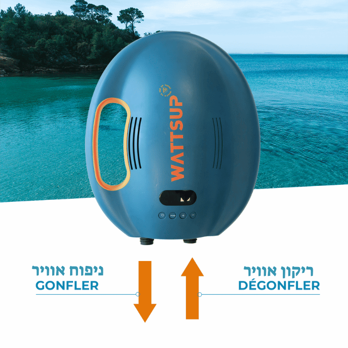 משאבת ניפוח חשמלית SWIFT+ מבית WATTSUP – קומפקטית, קלה, עם סוללה נטענת, מסך LCD ובקרת לחץ חכמה. אידיאלית לניפוח סאפ, קיאק ומזרנים מתנפחים. לפרטים נוספים כנסו ל-STORENET אתר היבואן הרשמי.