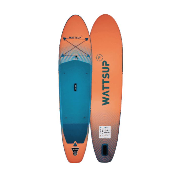 SUP מתנפח WATTSUP F11 – לוח חתירה מחוזק עם משטח EVA נגד החלקה, חרב מרכזית נשלפת ומבנה הידרודינמי ליציבות ושליטה. לפרטים נוספים כנסו ל-STORENET אתר היבואן הרשמי.