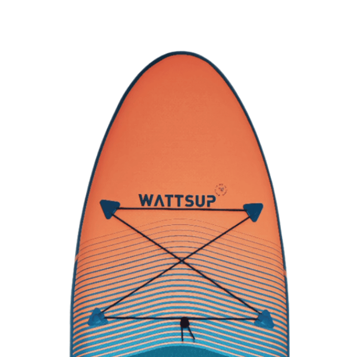 SUP מתנפח WATTSUP F11 – לוח חתירה מחוזק עם משטח EVA נגד החלקה, חרב מרכזית נשלפת ומבנה הידרודינמי ליציבות ושליטה. לפרטים נוספים כנסו ל-STORENET אתר היבואן הרשמי.