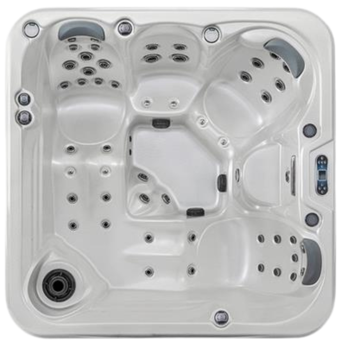 תמונה של ג׳קוזי אקרילי חיצוני מדגם Celtic 3-5 מבית Netspa בעיצוב עגול ל-5 אנשים, עם חיפוי עץ סינטטי כהה, סילוני עיסוי מנירוסטה, פאנל בקרה מואר ותאורת LED – אידאלי לחצרות פרטיות. לפרטים נוספים כנסו ל-STORENET אתר היבואן הרשמי.